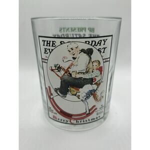 ~*Vintage*~Saturday Evening Post “Gramps At The Reins” Norman Rockwell Glass EUC